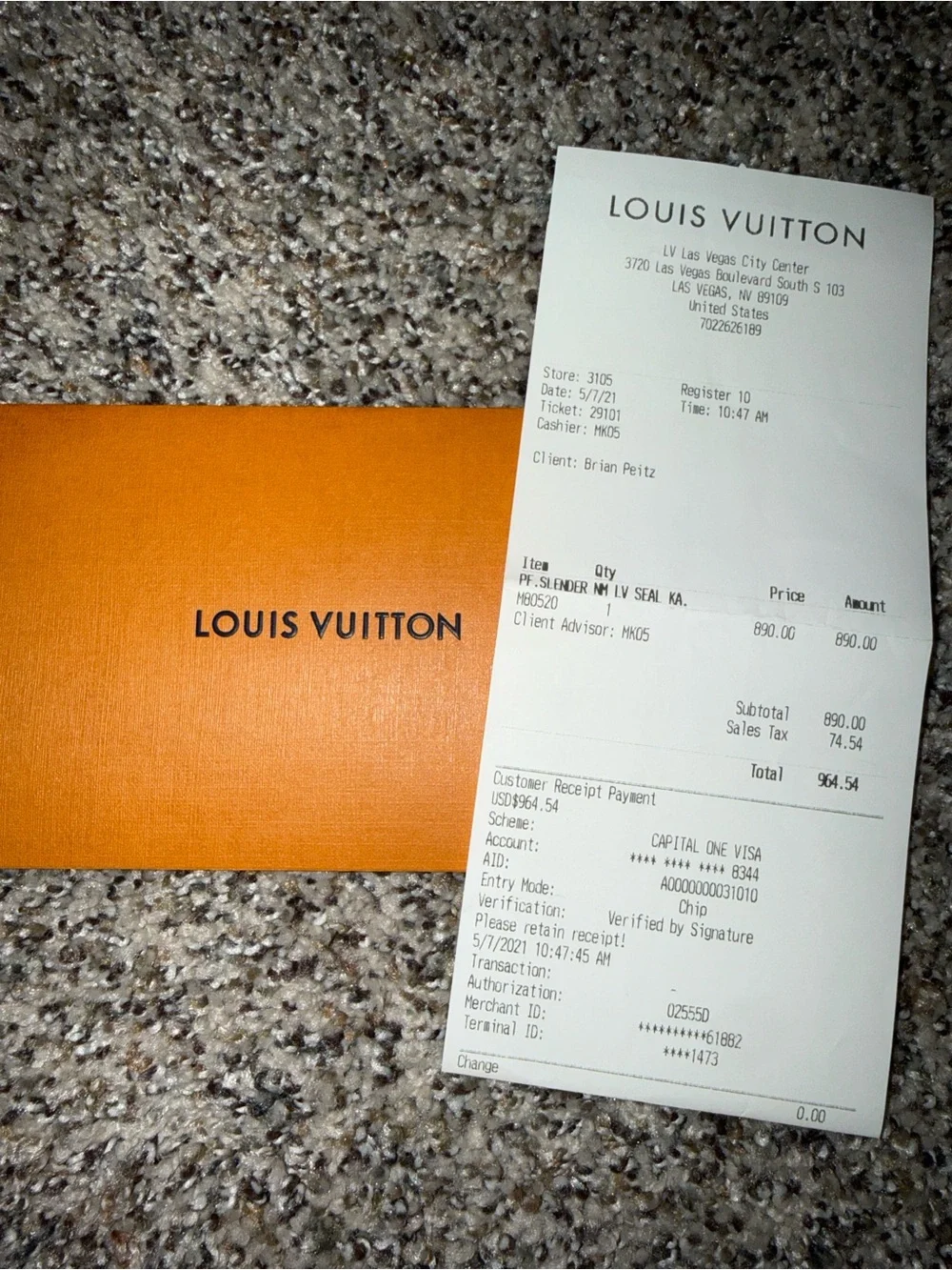 Louis Vuitton Monogram Embossed Bi-Fold Wallet - Olive Gray